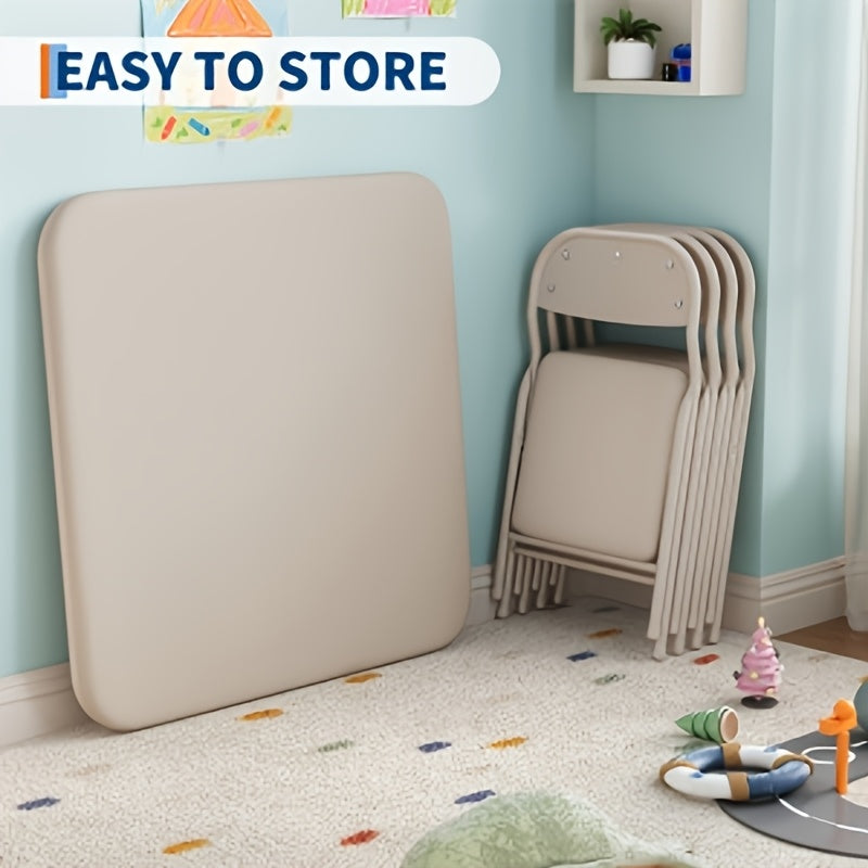 Folding Table And Chairs Set Of 5, Portable Event Table And Chairs Set for Indoor