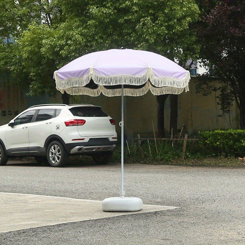 1pc Modern Outdoor Umbrella with Adjustable Height - Lightweight Portable Shade Canopy