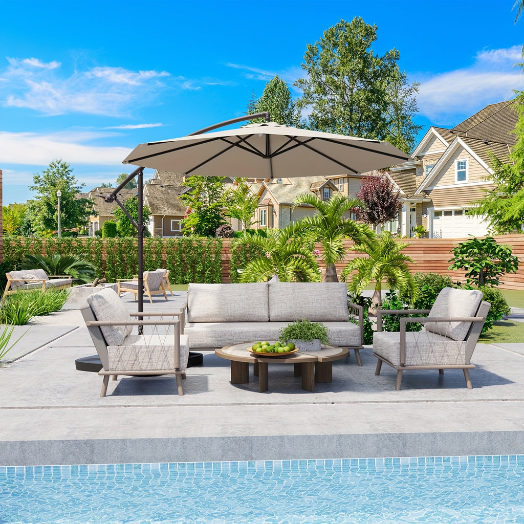 10-Foot Outdoor Patio Umbrella, Cantilever Style, Perfect for Gardens, Markets