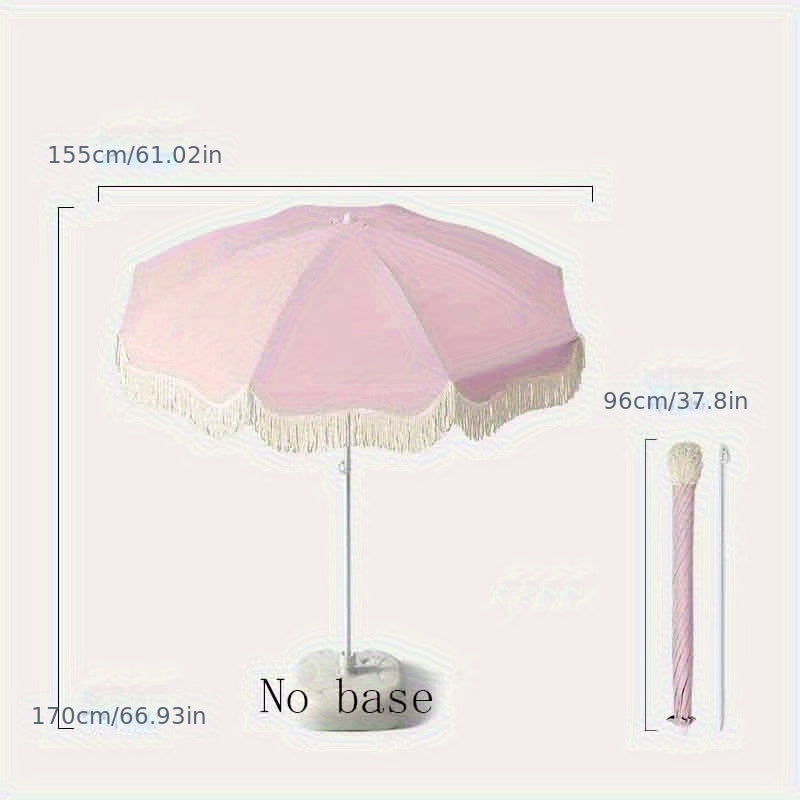 1pc Modern Outdoor Umbrella with Adjustable Height - Lightweight Portable Shade Canopy