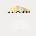 1 Portable Yellow and White Striped Sun Umbrella\u002FWindproof