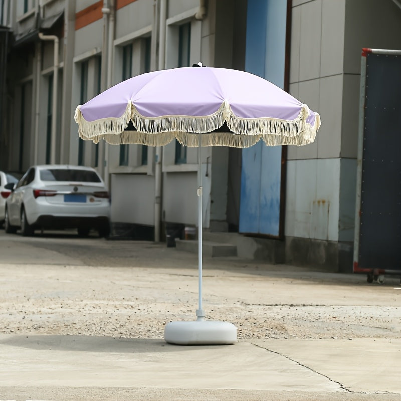 1pc Modern Outdoor Umbrella with Adjustable Height - Lightweight Portable Shade Canopy
