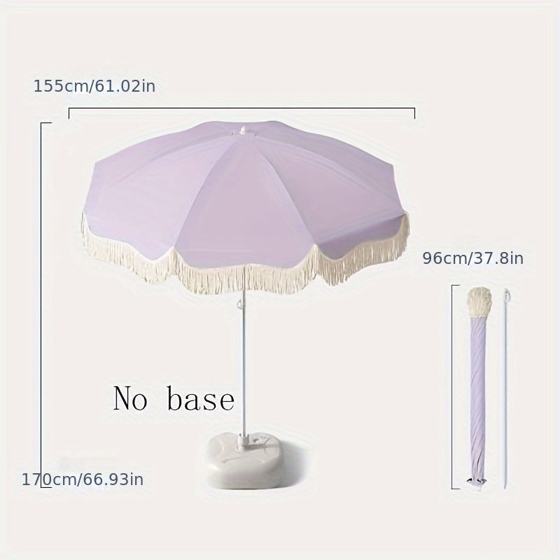 1pc Modern Outdoor Umbrella with Adjustable Height - Lightweight Portable Shade Canopy