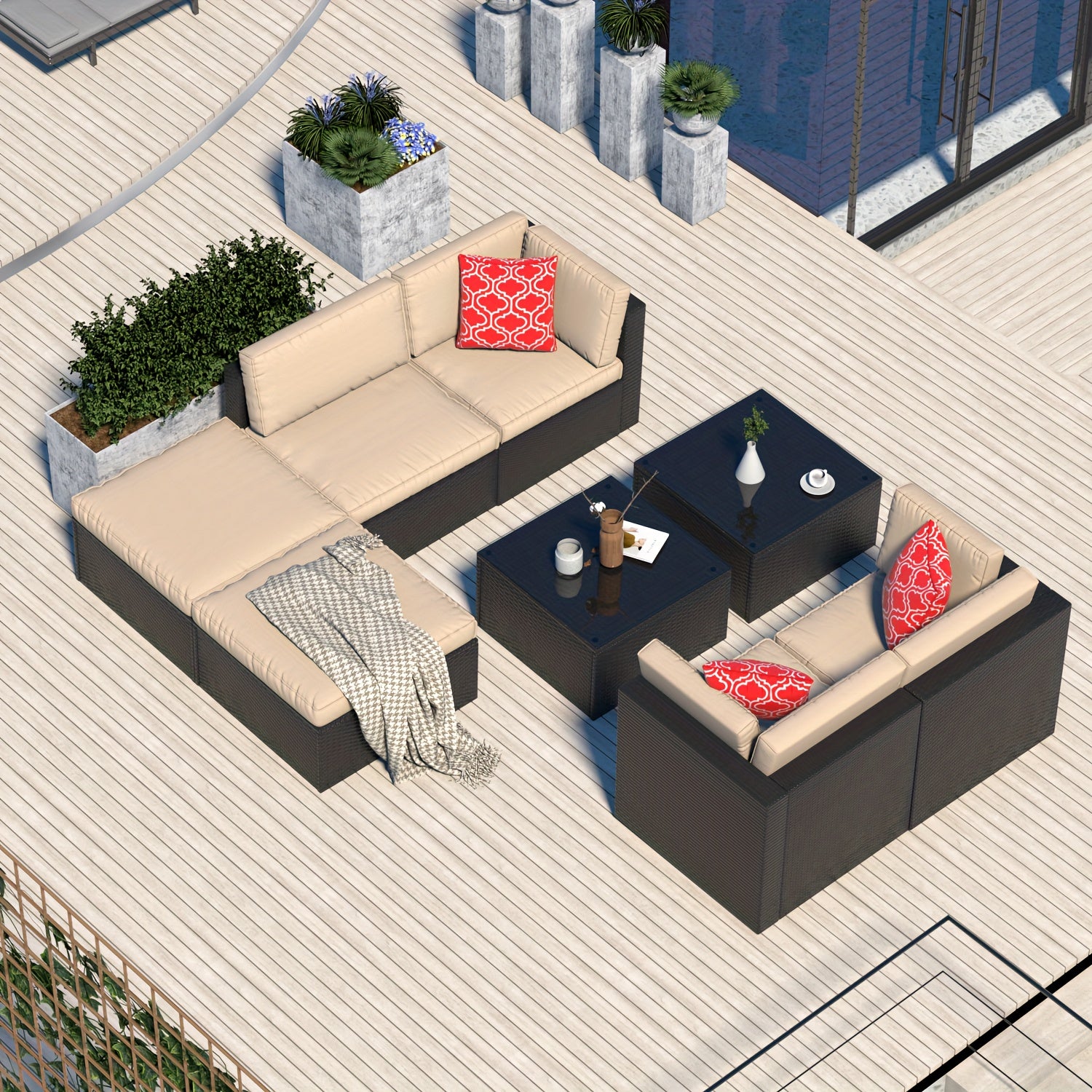 Outdoor Sectional Sofa Set 8