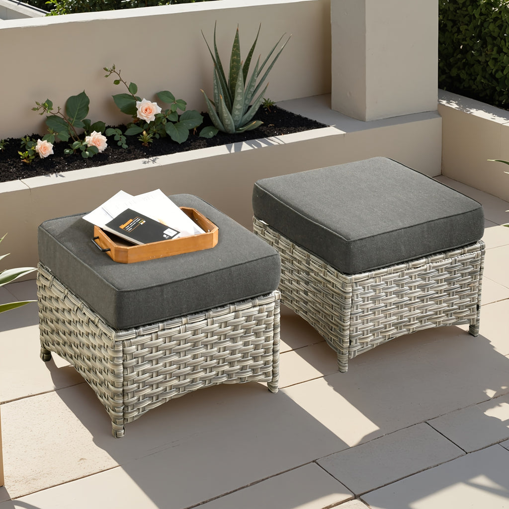 Premium PE Wicker & Steel Outdoor Patio Furniture Set with UV-Resistant Cushions