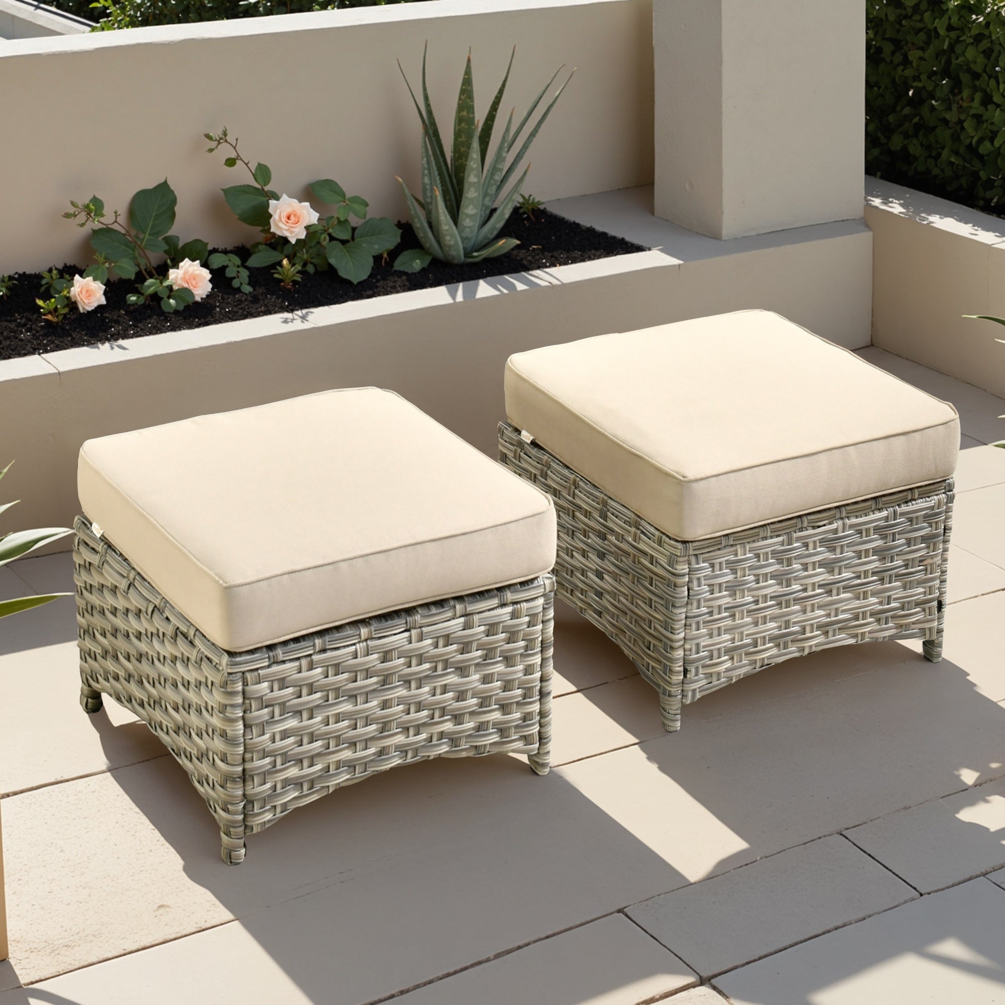 Premium PE Wicker & Steel Outdoor Patio Furniture Set with UV-Resistant Cushions