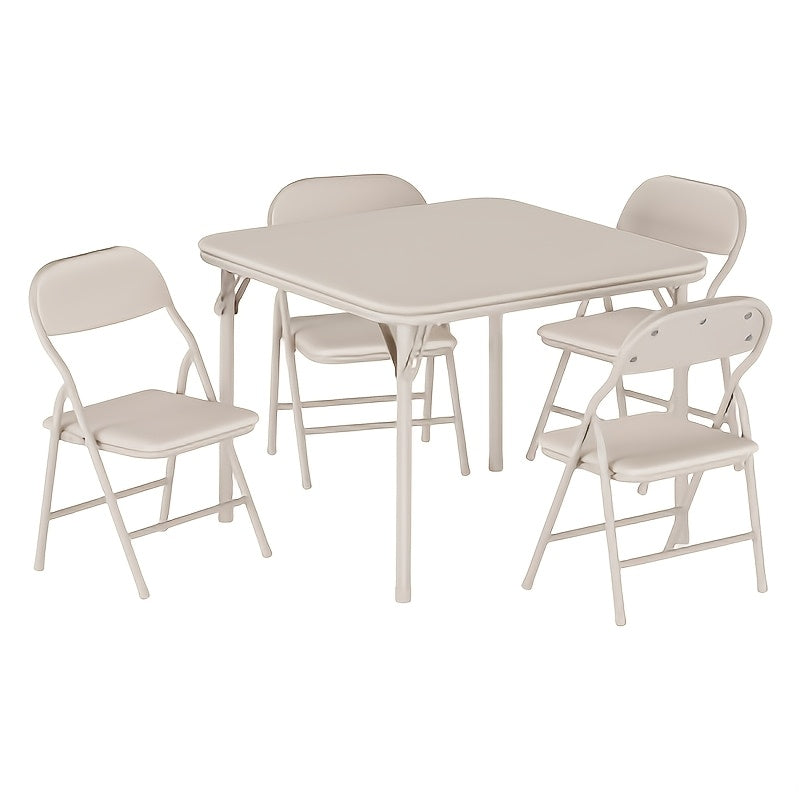 Folding Table And Chairs Set Of 5, Portable Event Table And Chairs Set for Indoor