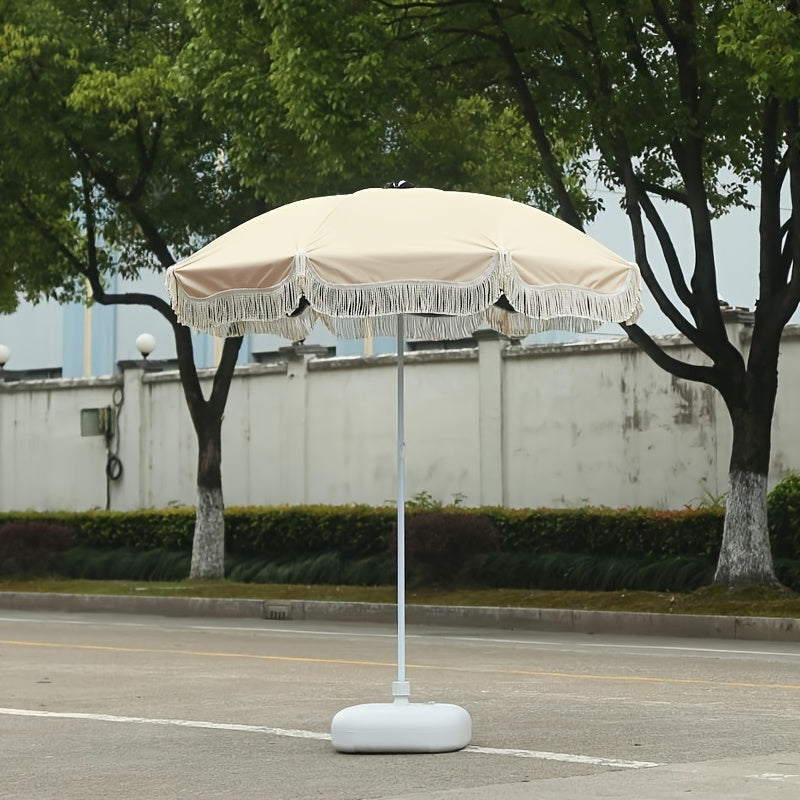 1pc Modern Outdoor Umbrella with Adjustable Height - Lightweight Portable Shade Canopy
