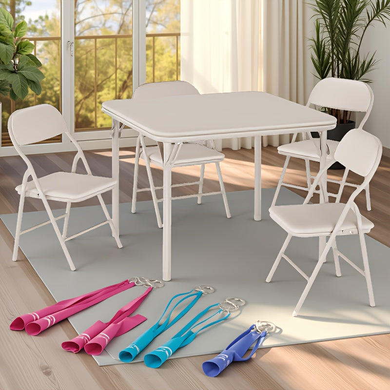 Folding Table And Chairs Set Of 5, Portable Event Table And Chairs Set for Indoor