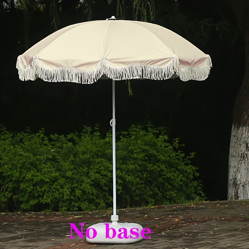 1pc Modern Outdoor Umbrella with Adjustable Height - Lightweight Portable Shade Canopy