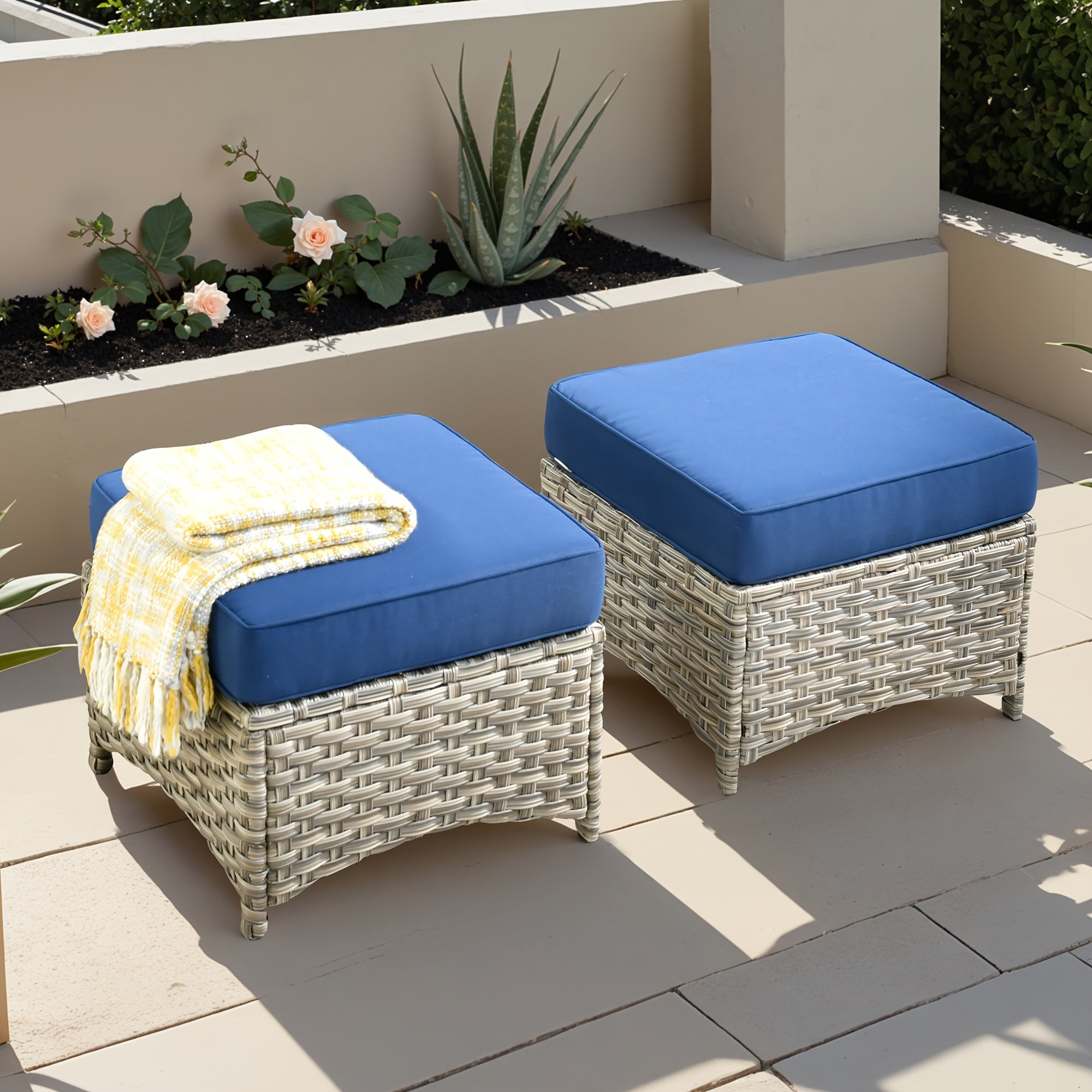 Premium PE Wicker & Steel Outdoor Patio Furniture Set with UV-Resistant Cushions
