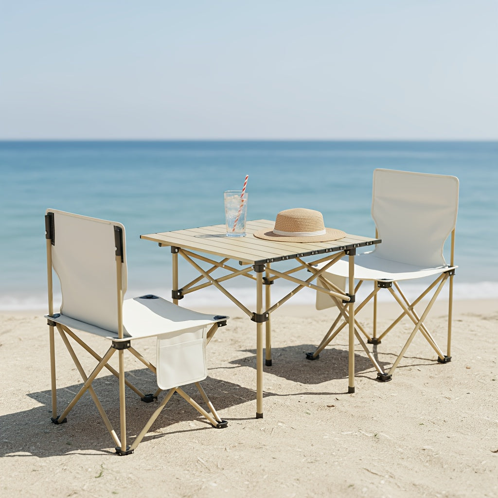This Set Includes a Folding Table And Chairs, Perfect for Outdoor Activities