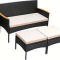 3pcs Outdoor Patio Furniture Set with Cushions - All-Weather Rattan Sofa