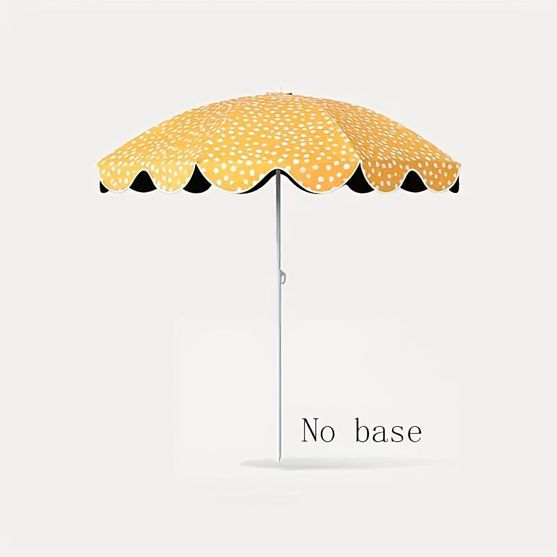 1 Portable Yellow and White Striped Sun Umbrella\u002FWindproof