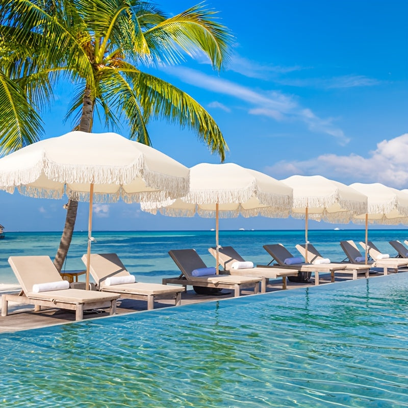 Adjustable Heavy-Duty Umbrella Outdoor Umbrella with Adjustable Canopy & Height