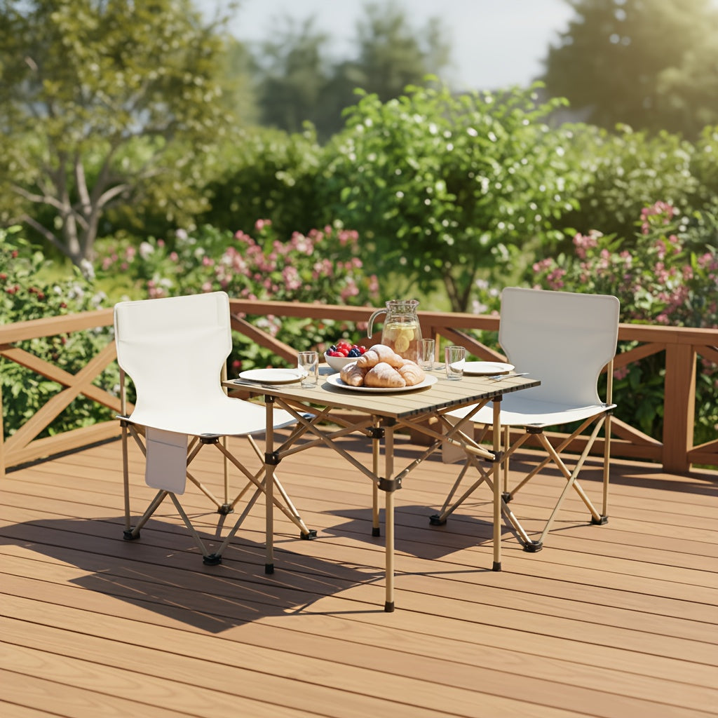 This Set Includes a Folding Table And Chairs, Perfect for Outdoor Activities