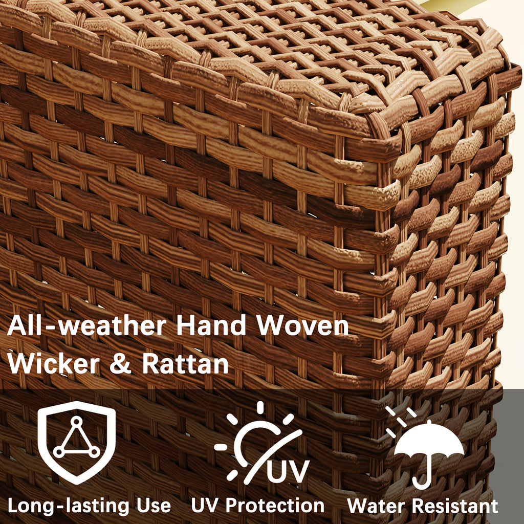 Outdoor Couch, All Weather Patio Sofa with Acacia Wood Legs