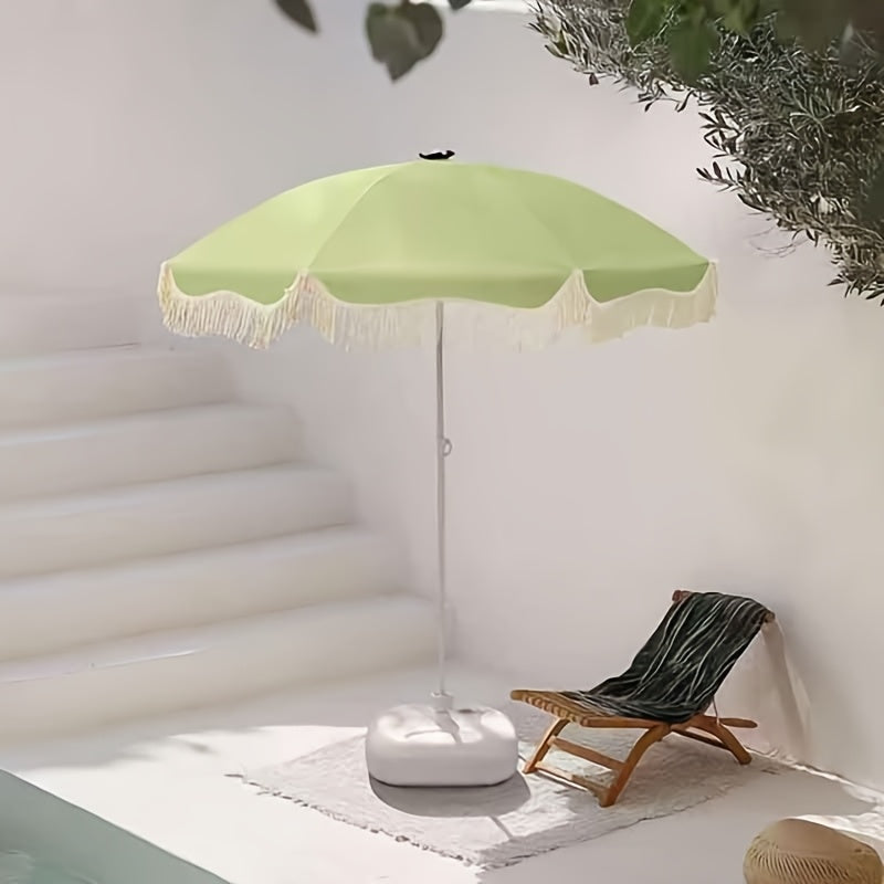 1pc Modern Outdoor Umbrella with Adjustable Height - Lightweight Portable Shade Canopy