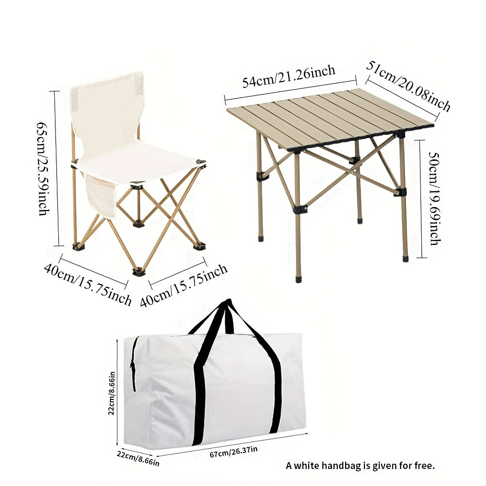 This Set Includes a Folding Table And Chairs, Perfect for Outdoor Activities