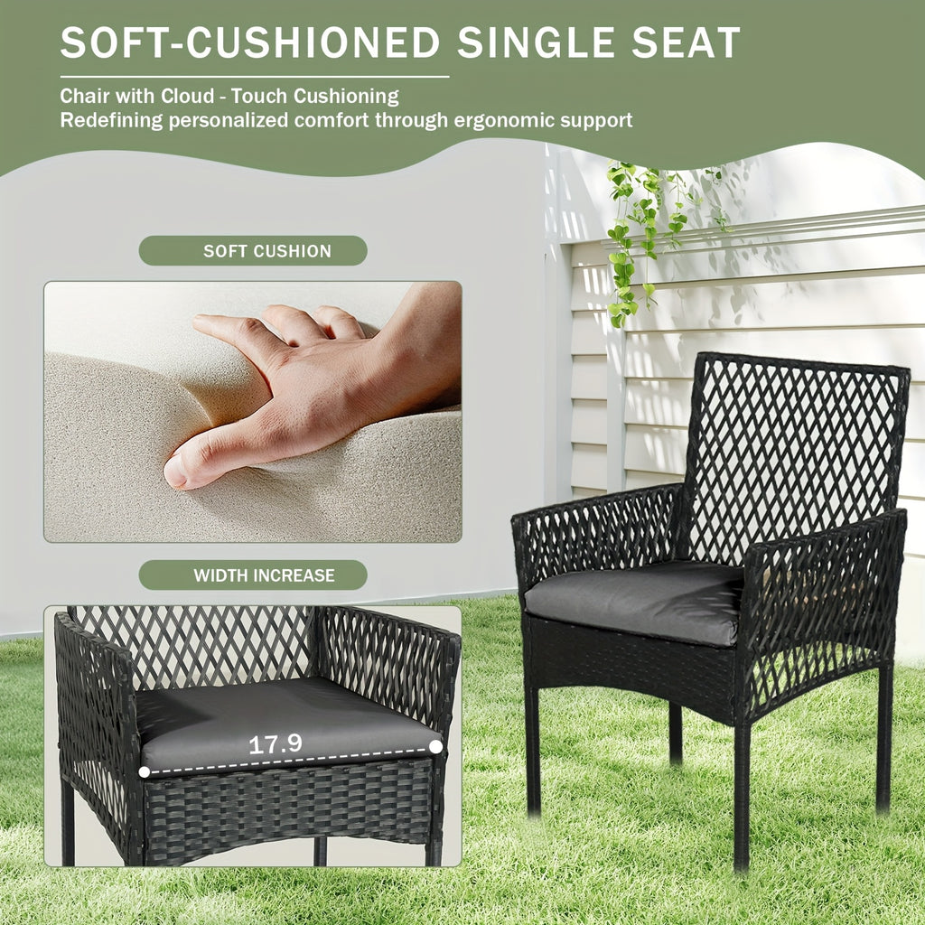 4pcs Outdoor Patio Furniture Set with Cushions & Coffee Table