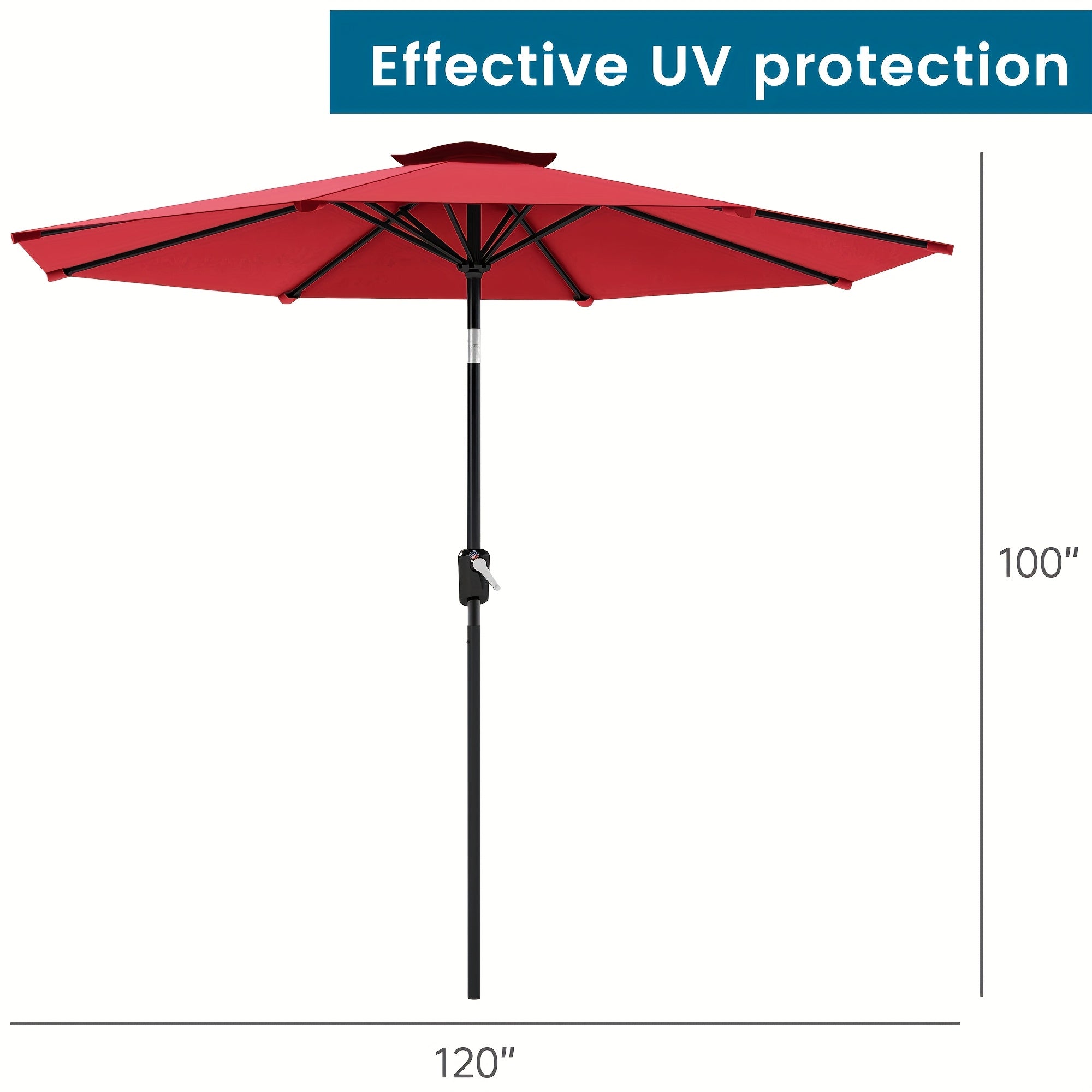 9ft\u002F10F.Outdoor Patio Umbrella. Ideal for Table Or Beach, Push Button Tilt