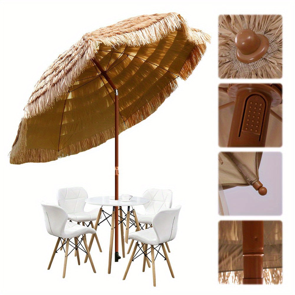 7.5-Foot Portable Outdoor Umbrella with UV Protection & Adjustable Canopy - Push Button Tilt