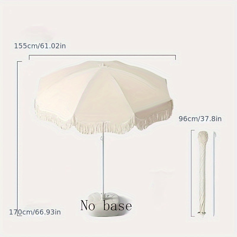 1pc Modern Outdoor Umbrella with Adjustable Height - Lightweight Portable Shade Canopy