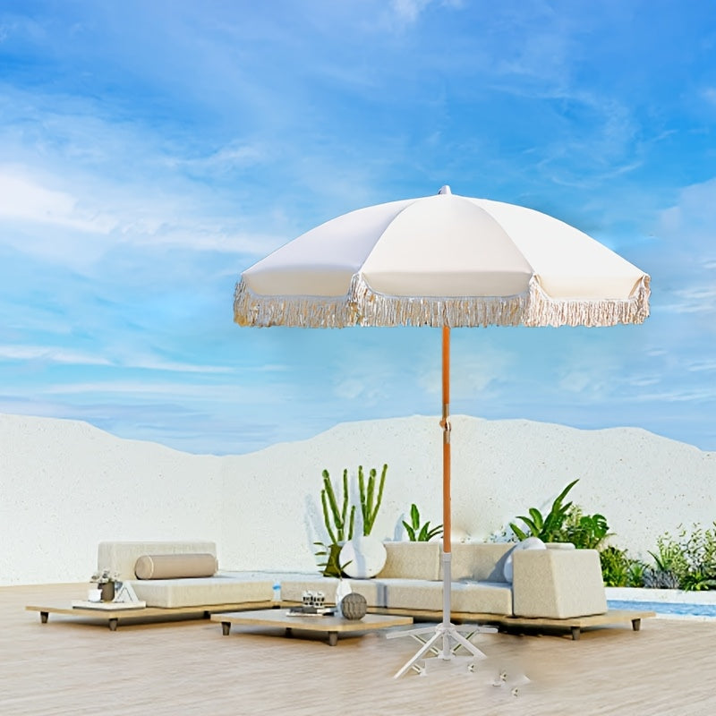 Adjustable Heavy-Duty Umbrella Outdoor Umbrella with Adjustable Canopy & Height