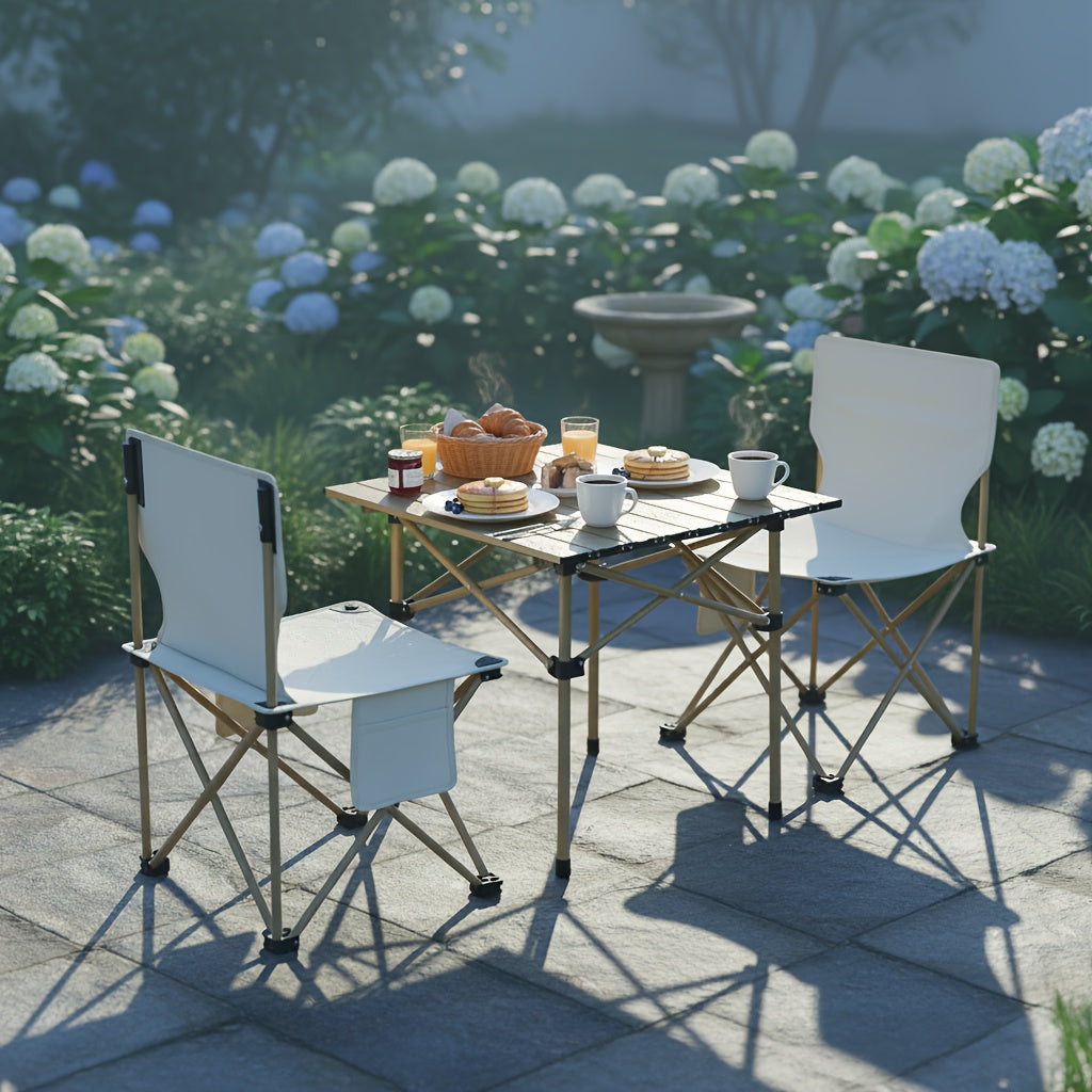 This Set Includes a Folding Table And Chairs, Perfect for Outdoor Activities
