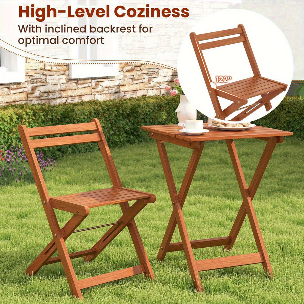 LIFEZEAL Outdoor Wood Bistro Set