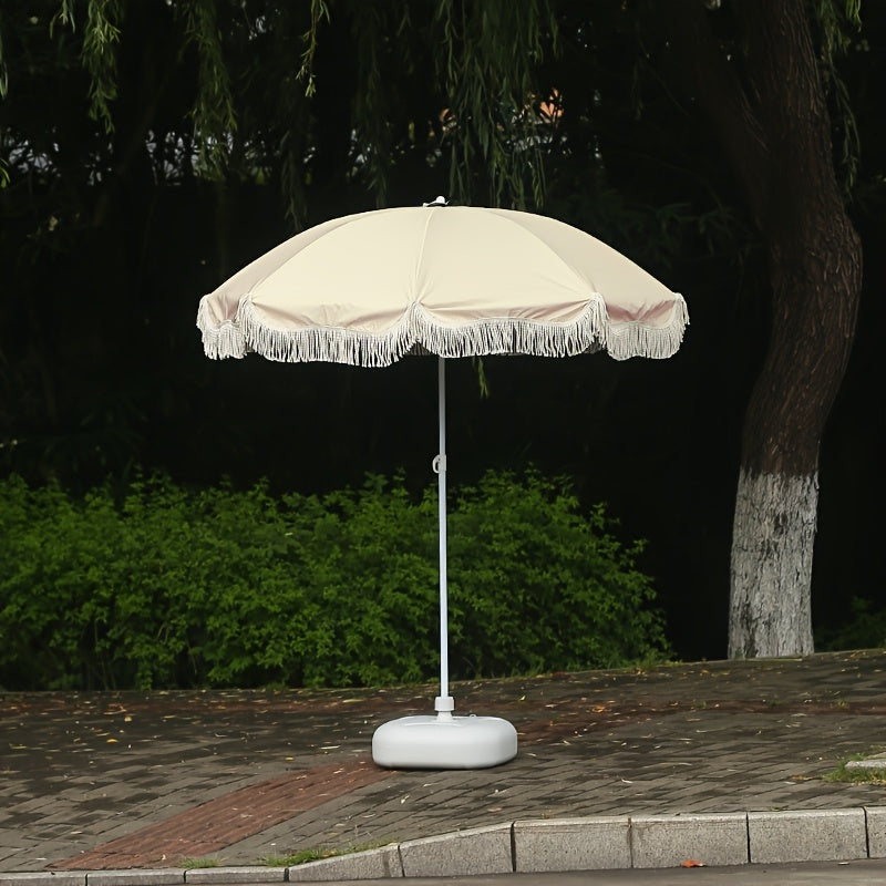 1pc Modern Outdoor Umbrella with Adjustable Height - Lightweight Portable Shade Canopy