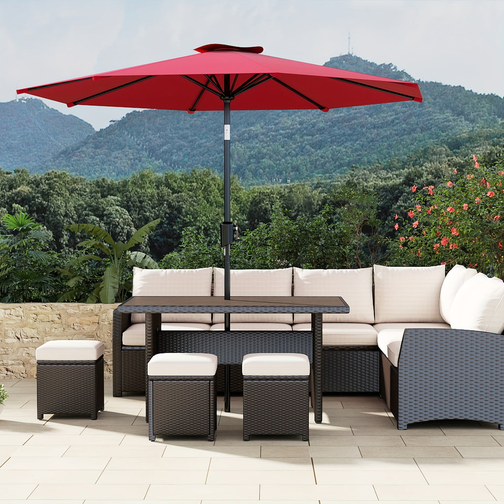 9ft\u002F10F.Outdoor Patio Umbrella. Ideal for Table Or Beach, Push Button Tilt