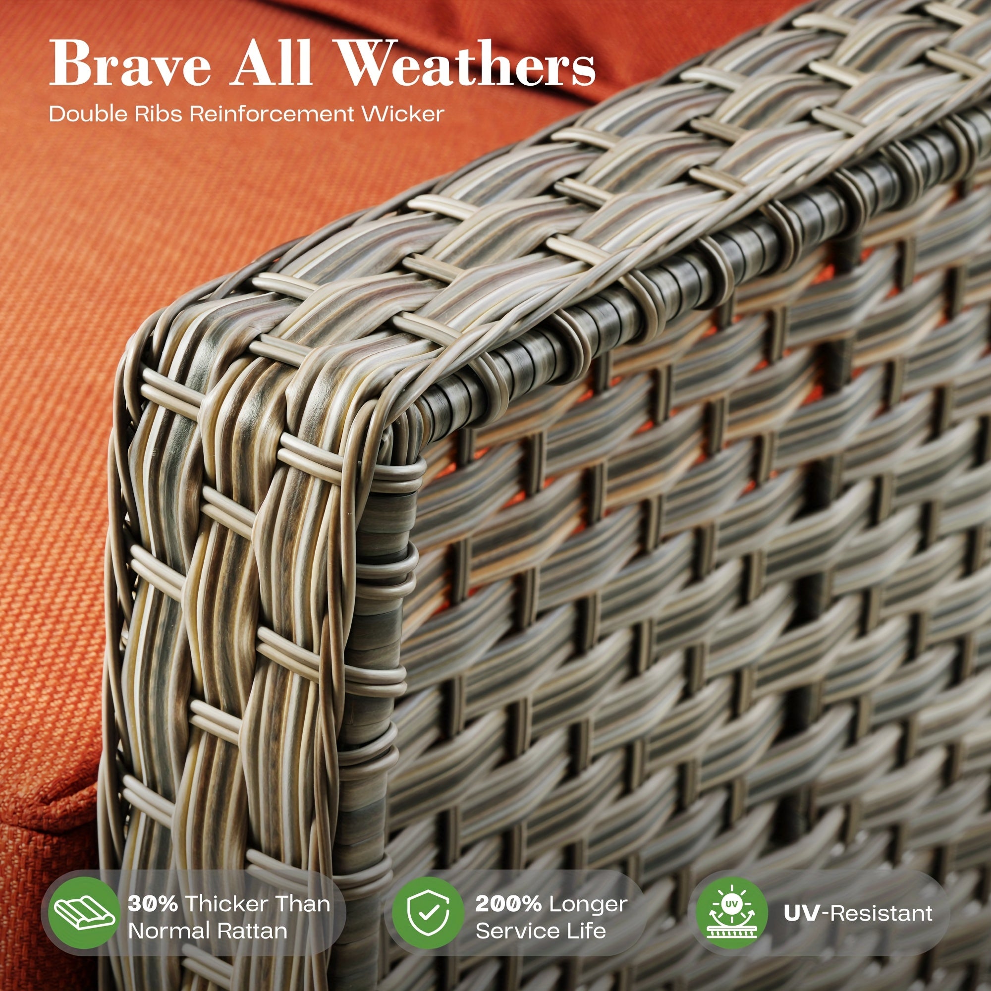 Premium PE Wicker & Steel Outdoor Patio Furniture Set with UV-Resistant Cushions