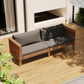 Outdoor Couch, All Weather Patio Sofa with Acacia Wood Legs