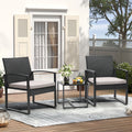 Outdoor Patio Furniture Set, Wicker for 3 People Conversation Set Includes 2 Waterproof Chairs