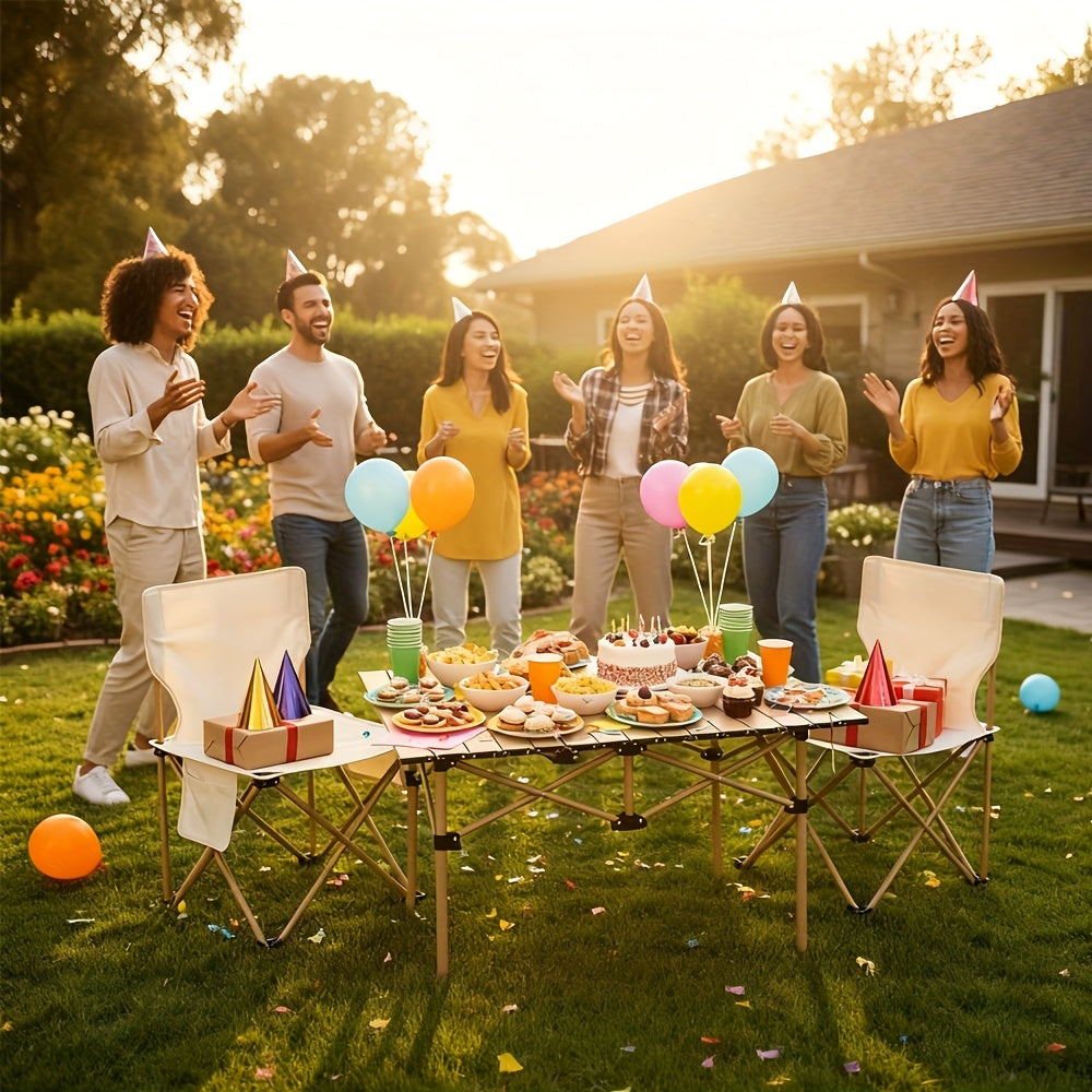 This Set Includes a Folding Table And Chairs, Perfect for Outdoor Activities