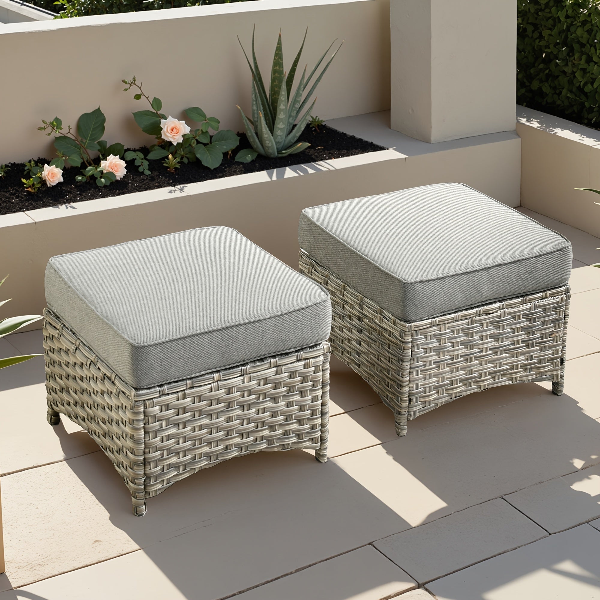 Premium PE Wicker & Steel Outdoor Patio Furniture Set with UV-Resistant Cushions