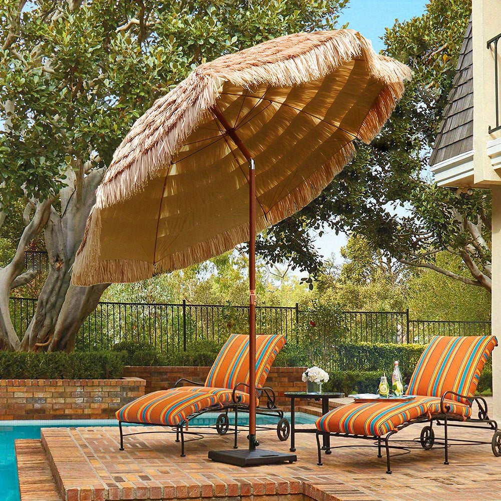 7.5-Foot Portable Outdoor Umbrella with UV Protection & Adjustable Canopy - Push Button Tilt