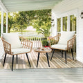 Three-Piece Bistro Furniture Set, Wicker Collection for Outdoor Spaces Like Balconies