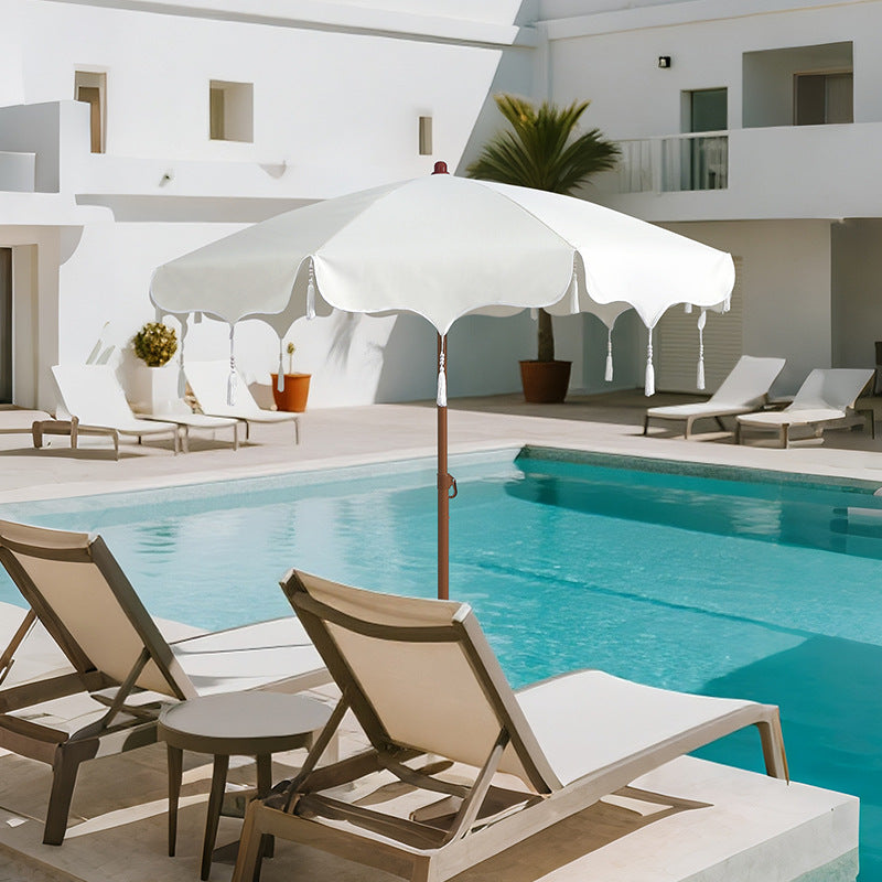 1pc Bohemian Style Tassel Sunshade Umbrella - Adjustable