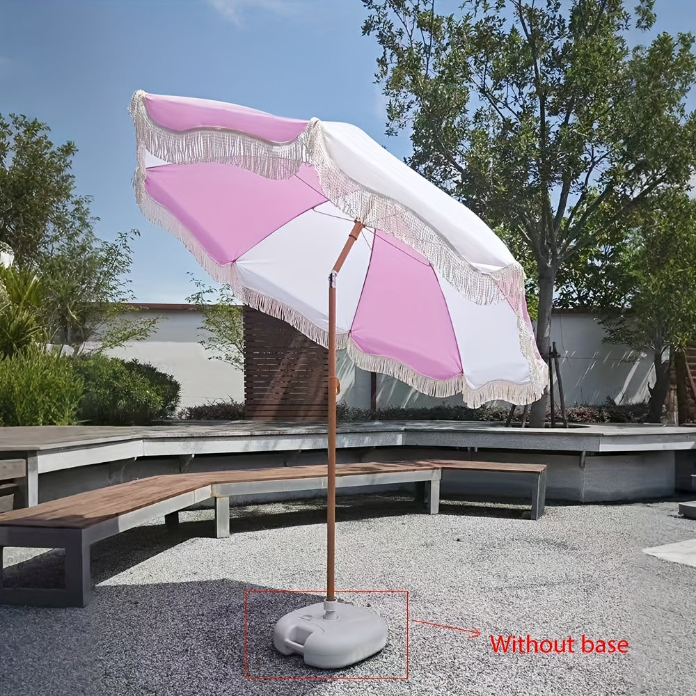 Adjustable Heavy-Duty Umbrella Outdoor Umbrella with Adjustable Canopy & Height