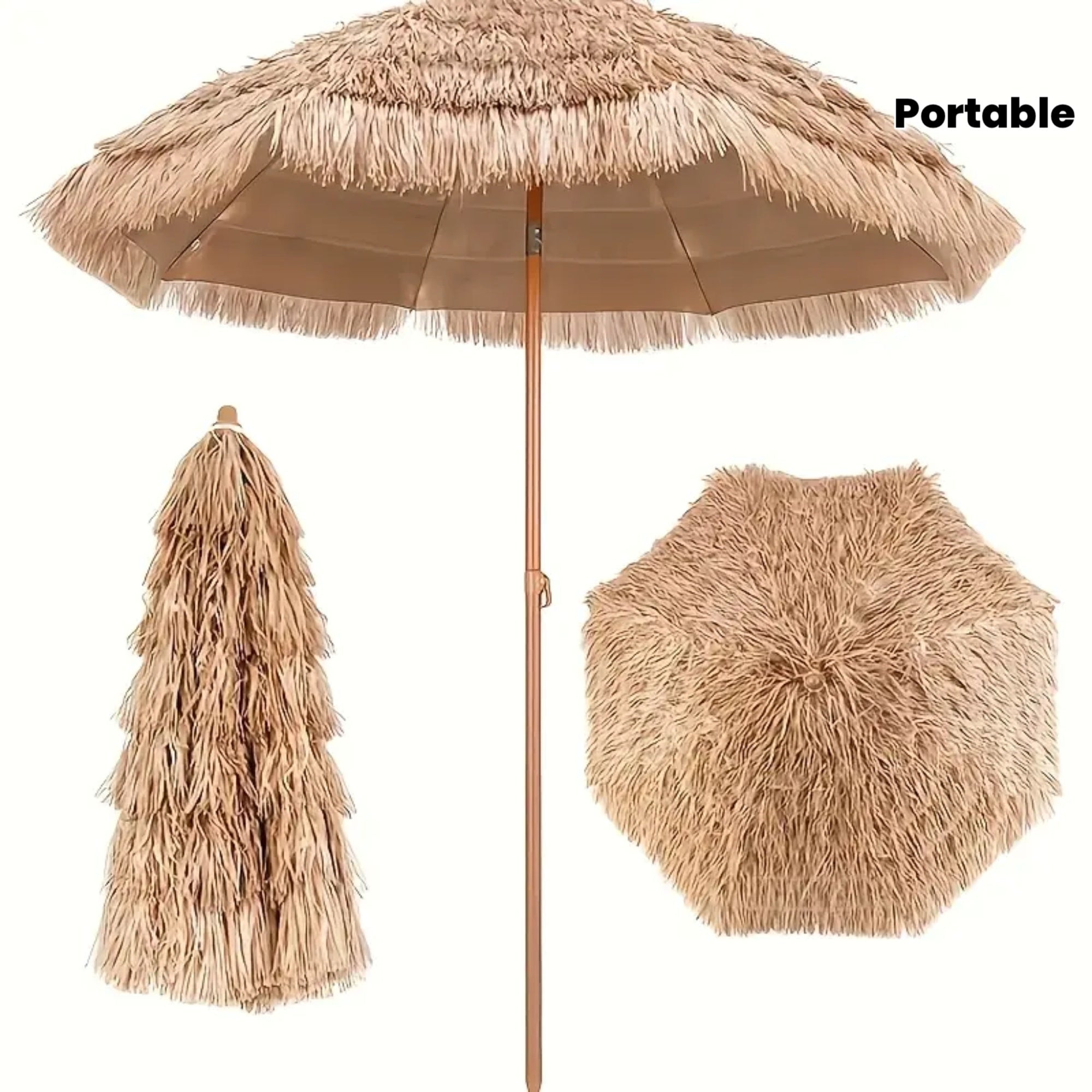 7.5-Foot Portable Outdoor Umbrella with UV Protection & Adjustable Canopy - Push Button Tilt