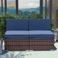 YOUDENOVA 5pcs Outdoor Sectional Sofa with Tea Table and Ottoman