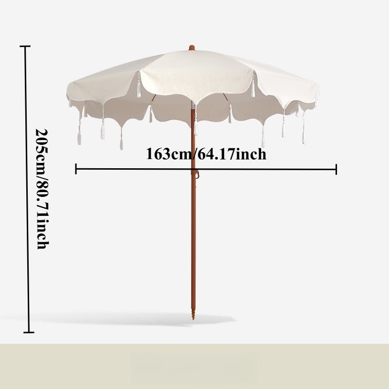 1pc Bohemian Style Tassel Sunshade Umbrella - Adjustable