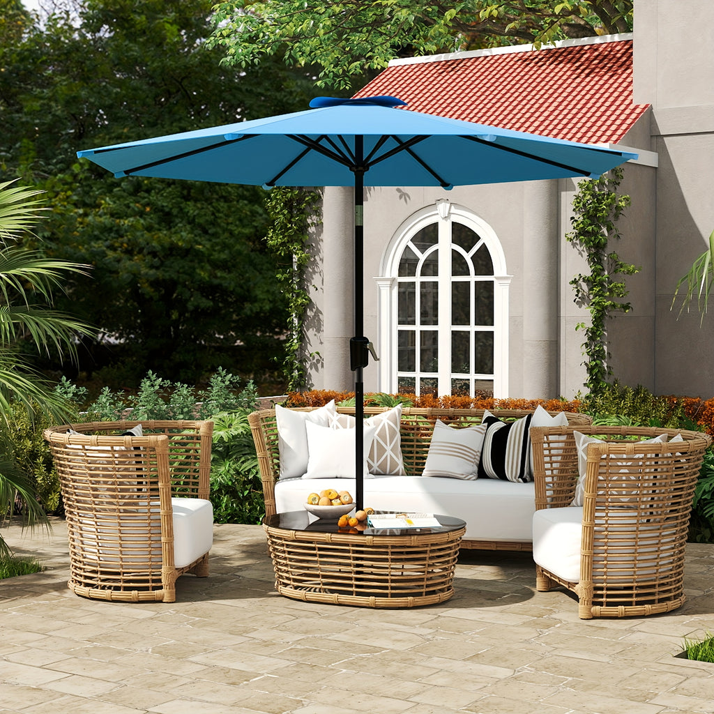 9ft\u002F10F.Outdoor Patio Umbrella. Ideal for Table Or Beach, Push Button Tilt