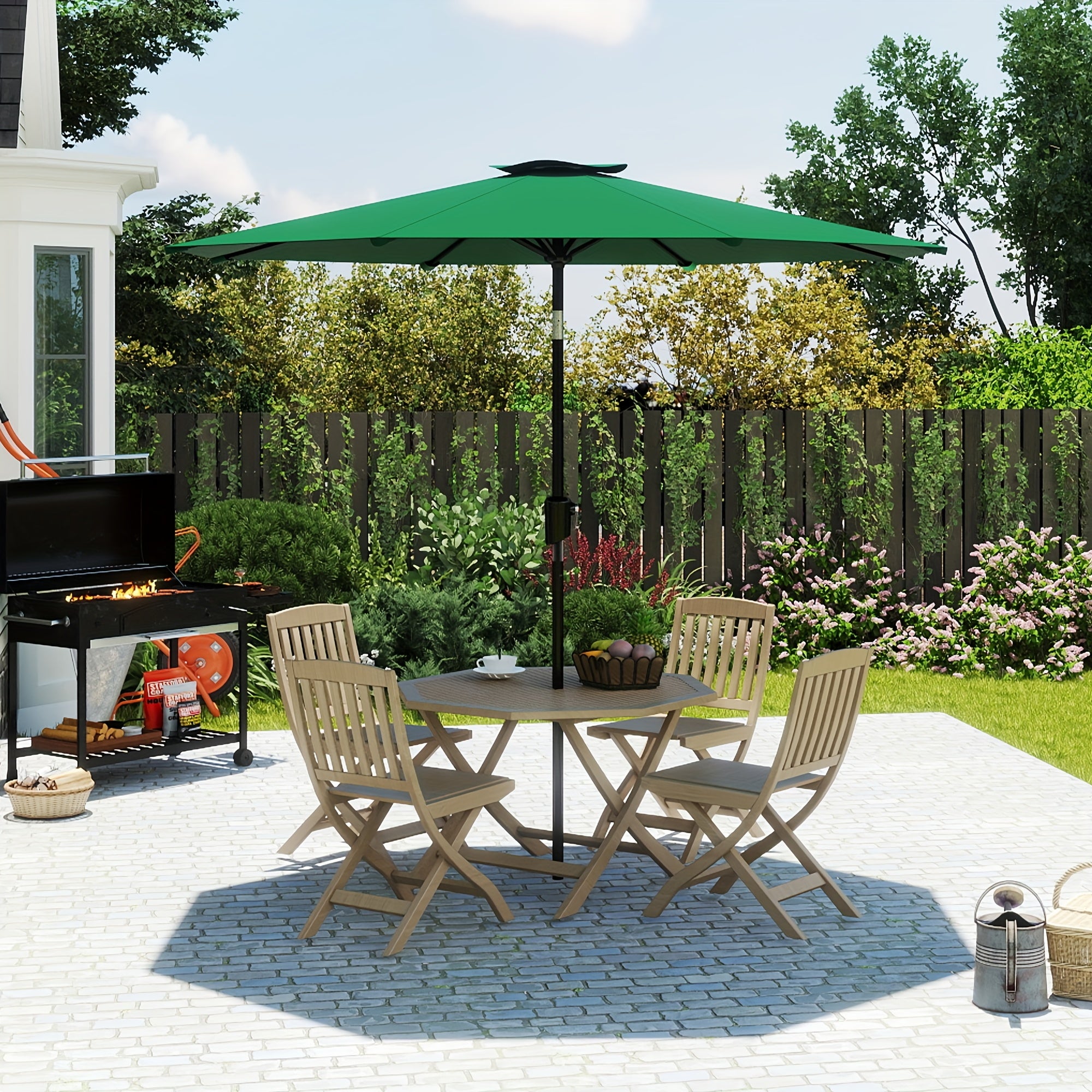 9ft\u002F10F.Outdoor Patio Umbrella. Ideal for Table Or Beach, Push Button Tilt