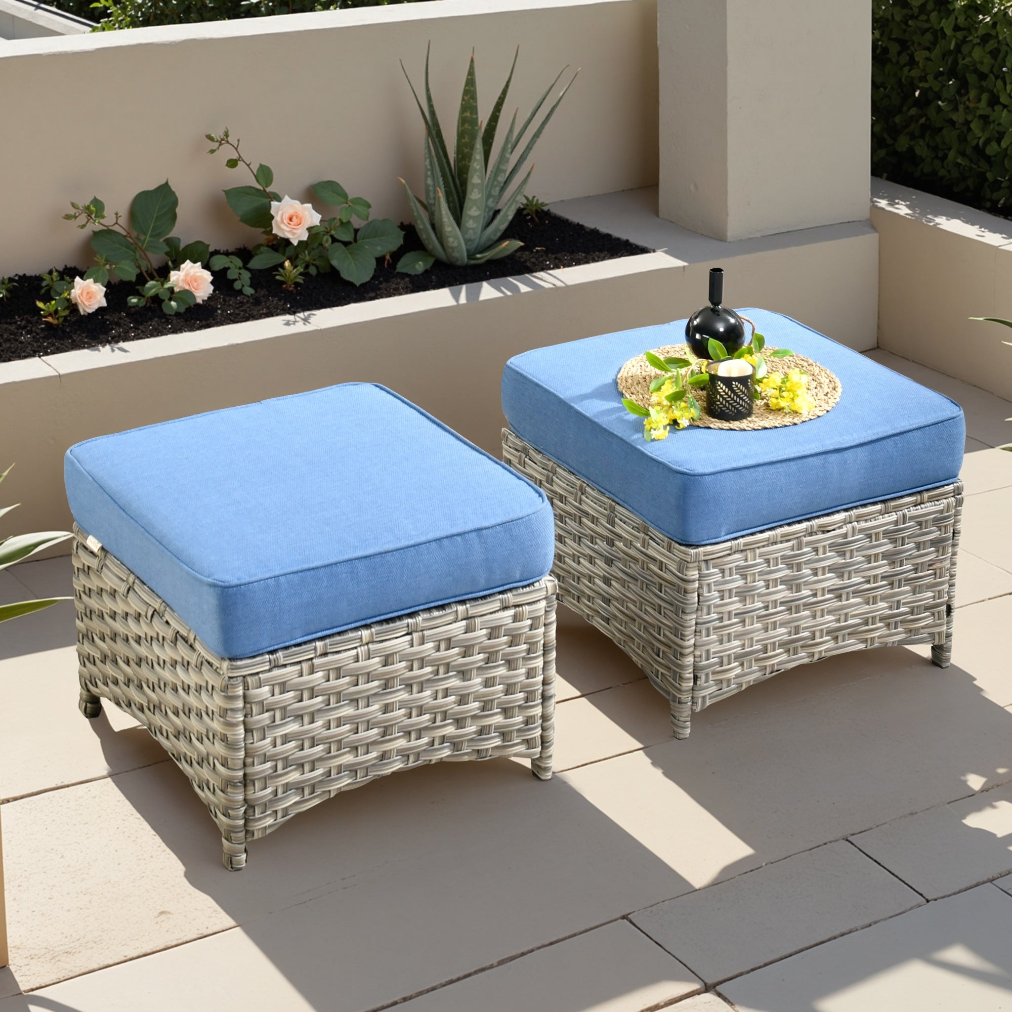 Premium PE Wicker & Steel Outdoor Patio Furniture Set with UV-Resistant Cushions
