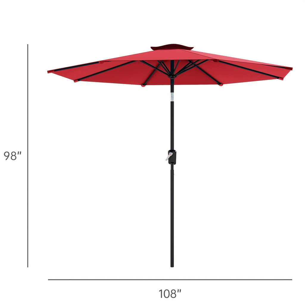 9ft\u002F10F.Outdoor Patio Umbrella. Ideal for Table Or Beach, Push Button Tilt